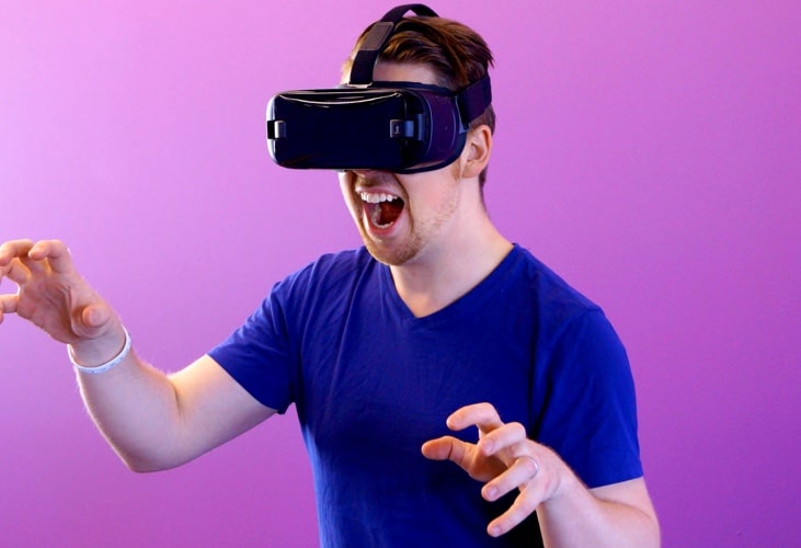 Man with VR glasses